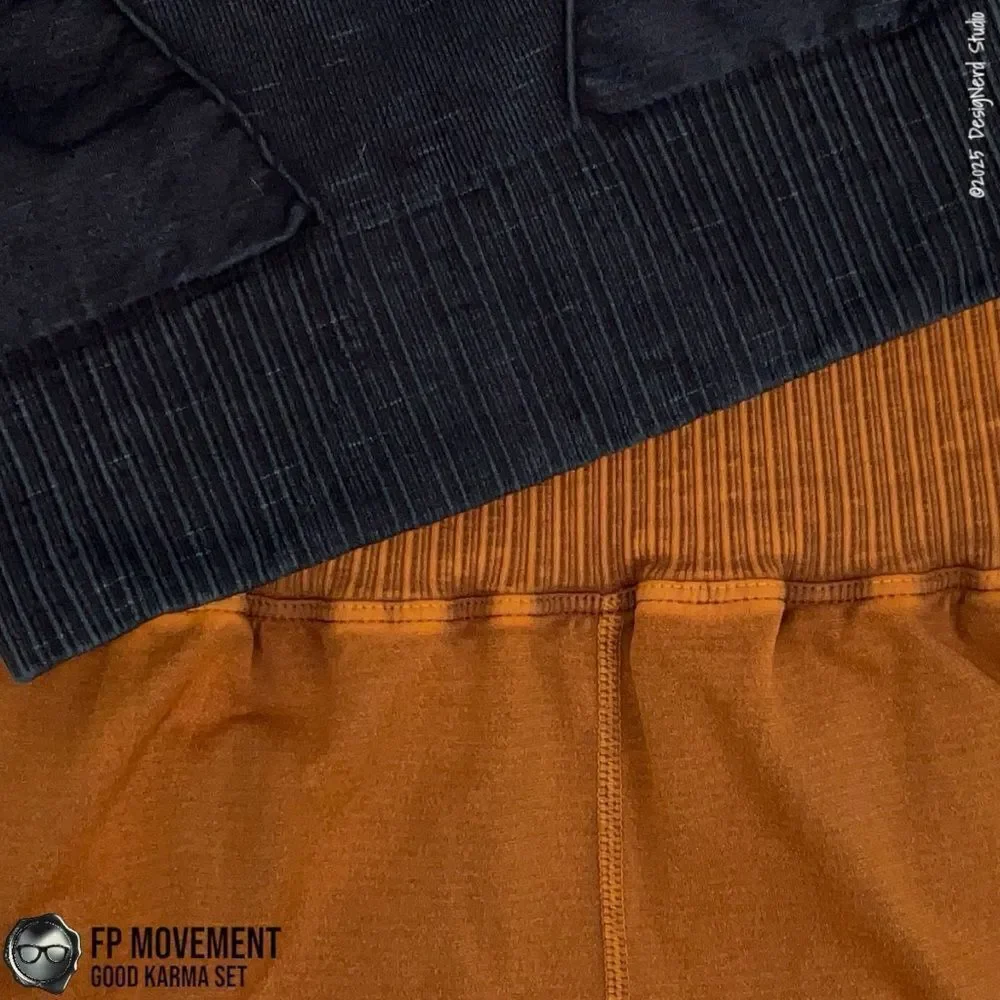 FP MOVEMENT GOOD KARMA SET BLACK SQUARE NECK BRA + TOASTED COCONUT FLARE LEGGING - Picture 11 of 15